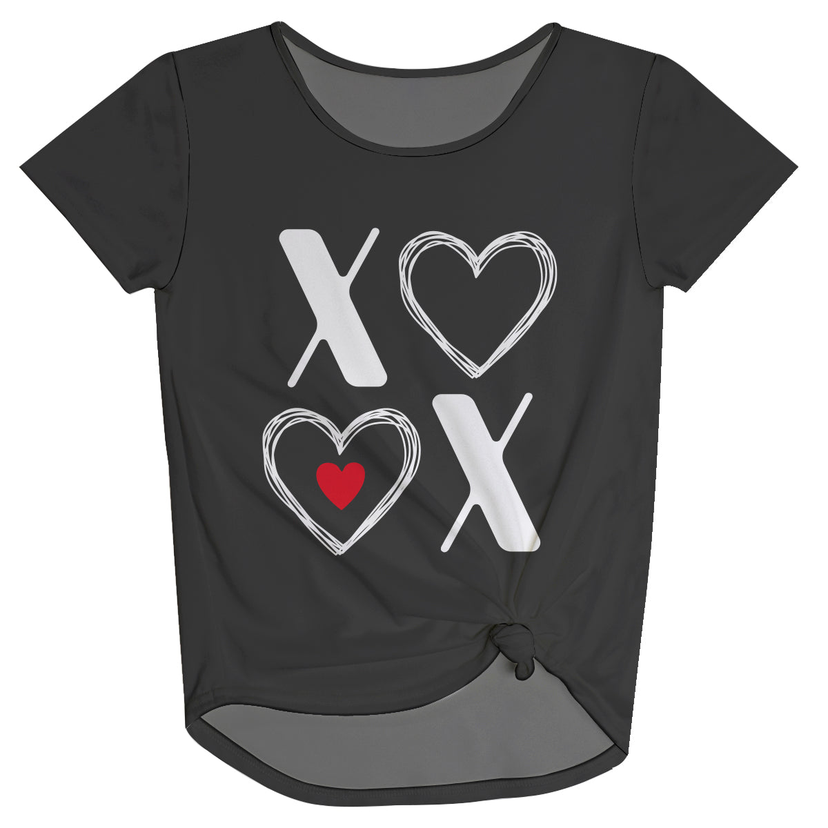 XOXO Valentines Gray Knot Top - Wimziy&Co.