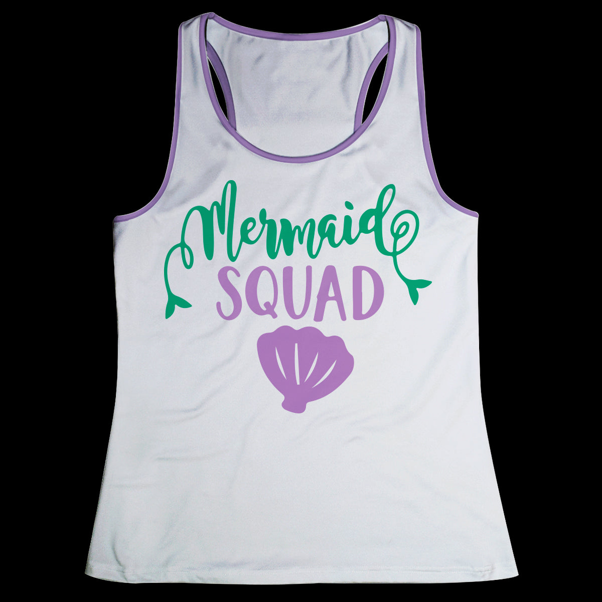 Mermaid Squad White and Purple Tank Top