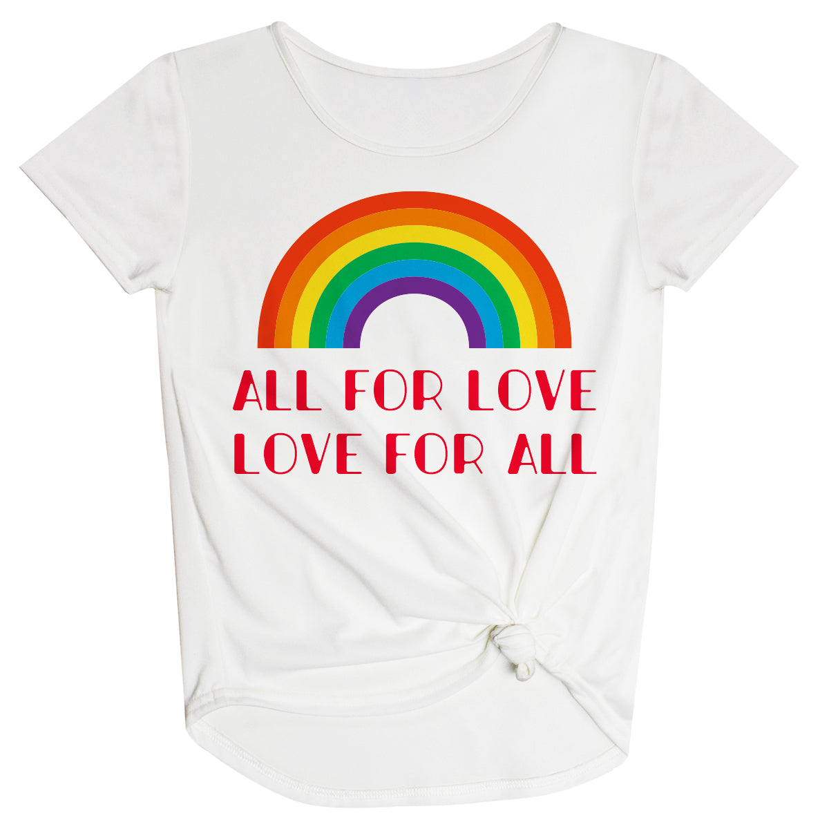 All For Love For All White Knot Top