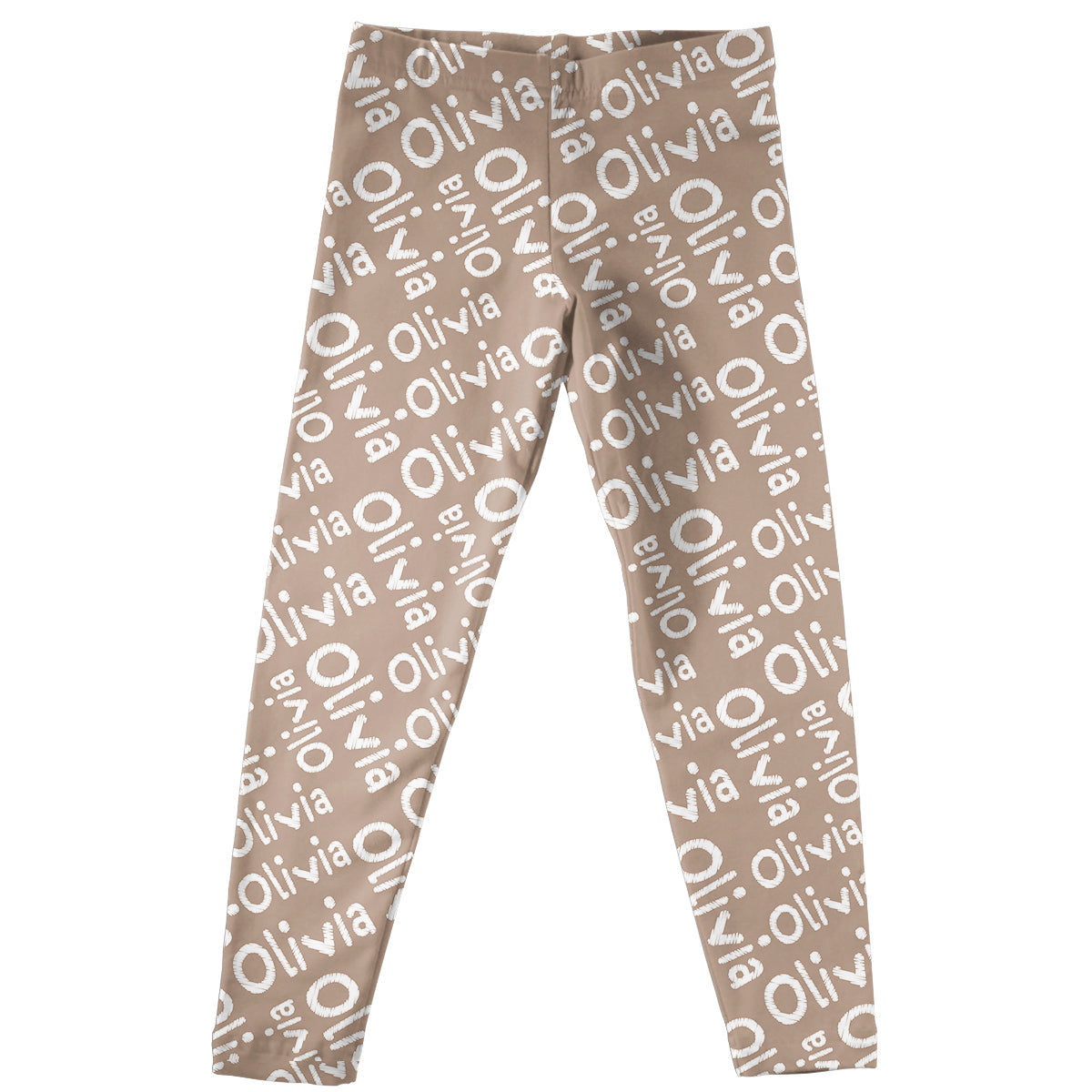 Girls beige  leggings with name - Wimziy&Co.