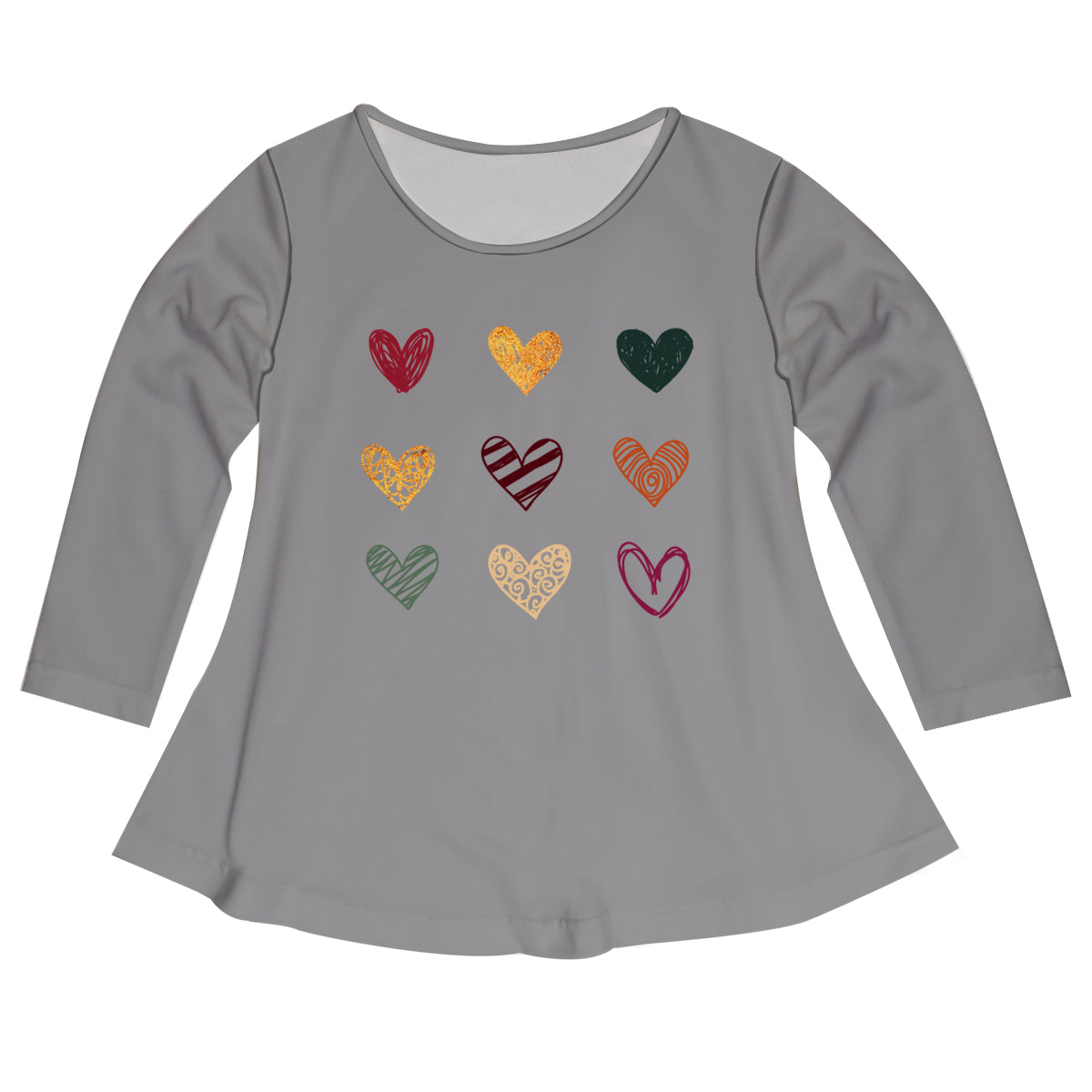 Girls grey hearts blouse - Wimziy&Co.