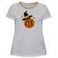 Girls white and orange witches hat blouse with monogram - Wimziy&Co.