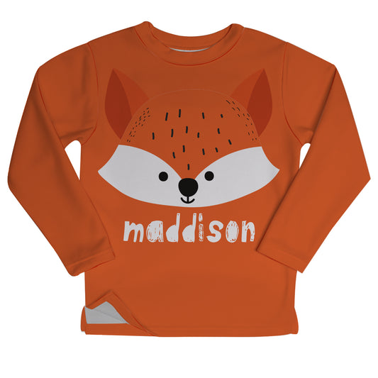 Girls orange and white woodland sweatshirt with name - Wimziy&Co.