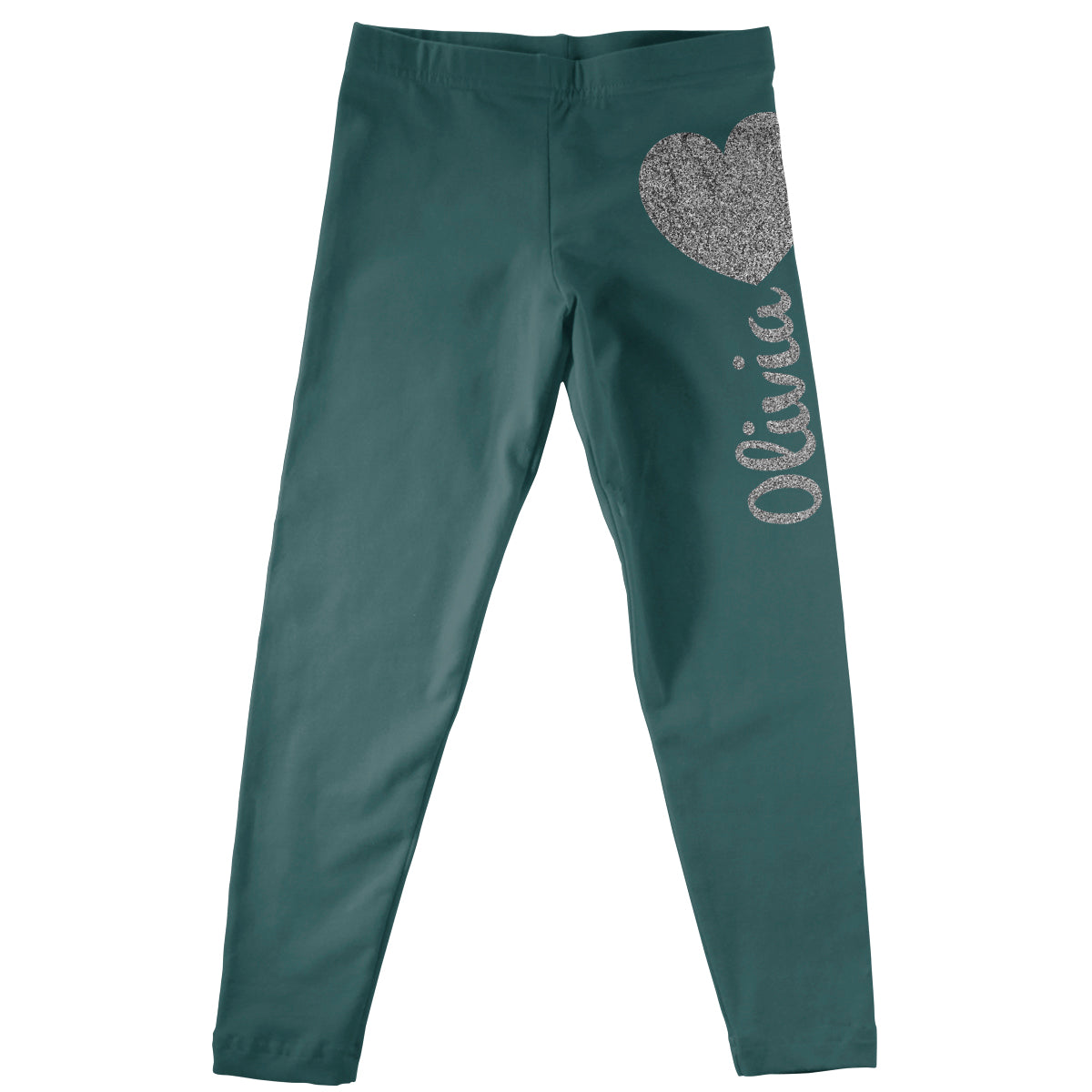 Heart Name Dark Green Leggings - Wimziy&Co.