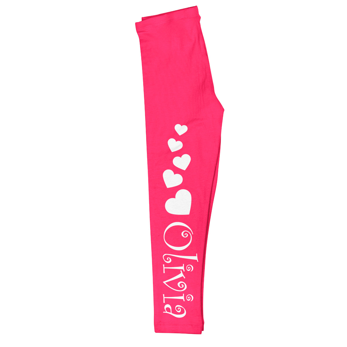 Hearts Name Hot Pink Leggings - Wimziy&Co.