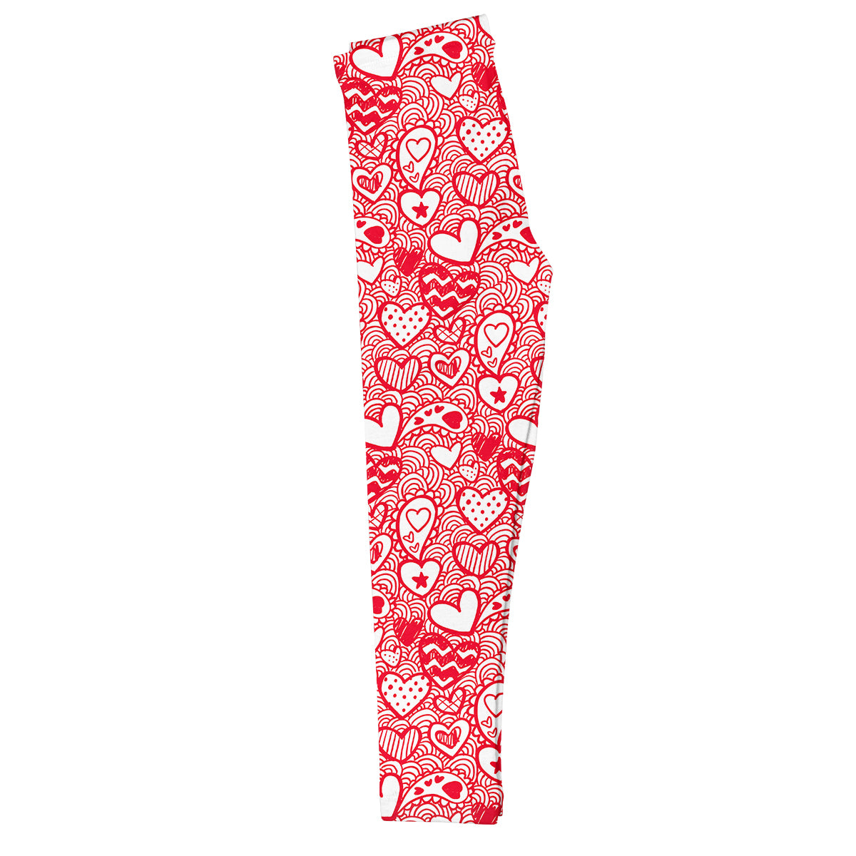 Hearts Print Red Leggings - Wimziy&Co.