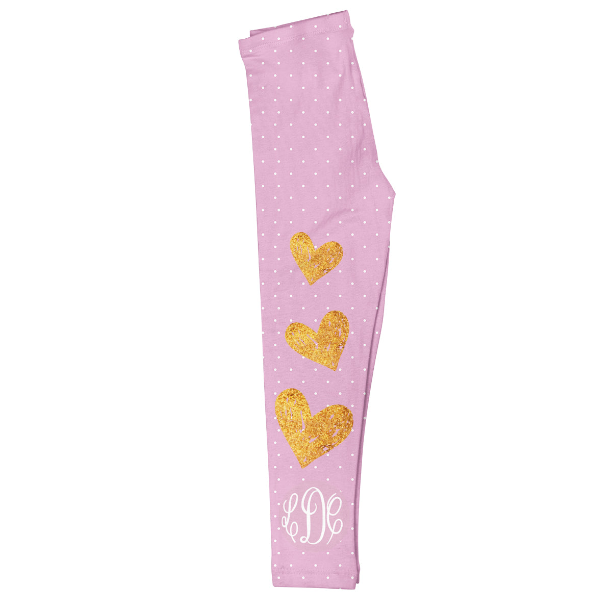 Hearts Monogram Pink Leggings - Wimziy&Co.