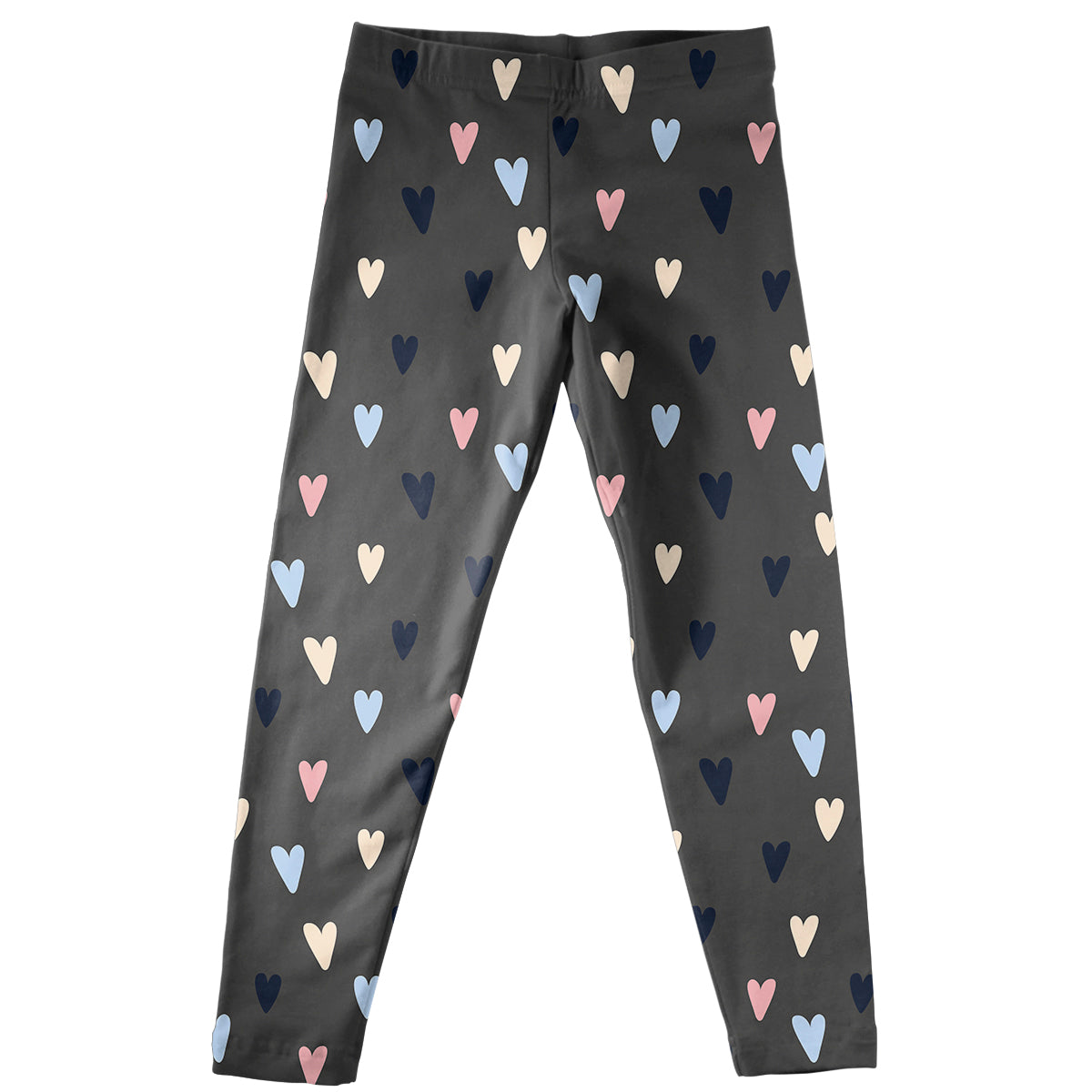 Hearts Print Black Leggings - Wimziy&Co.