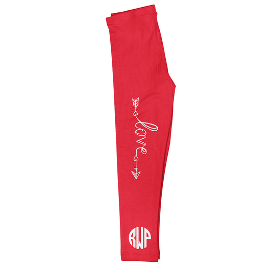 Love Monogram Red Leggings - Wimziy&Co.