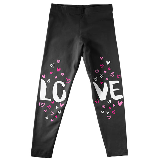 Love Hearts Black Leggings - Wimziy&Co.