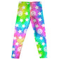 Stars And Monogram Print Colors Leggings - Wimziy&Co.