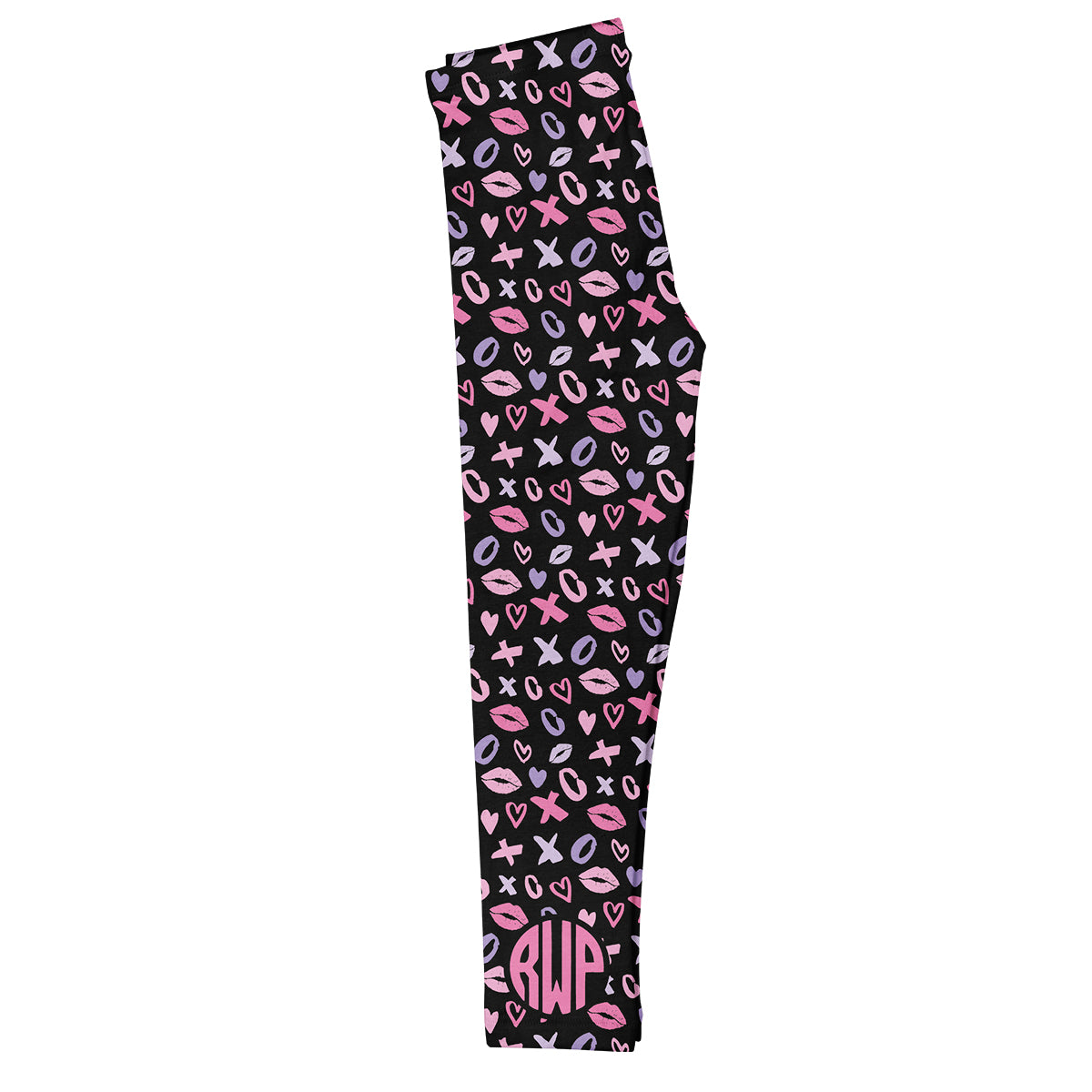 Xoxo Print Monogram Black Leggings - Wimziy&Co.