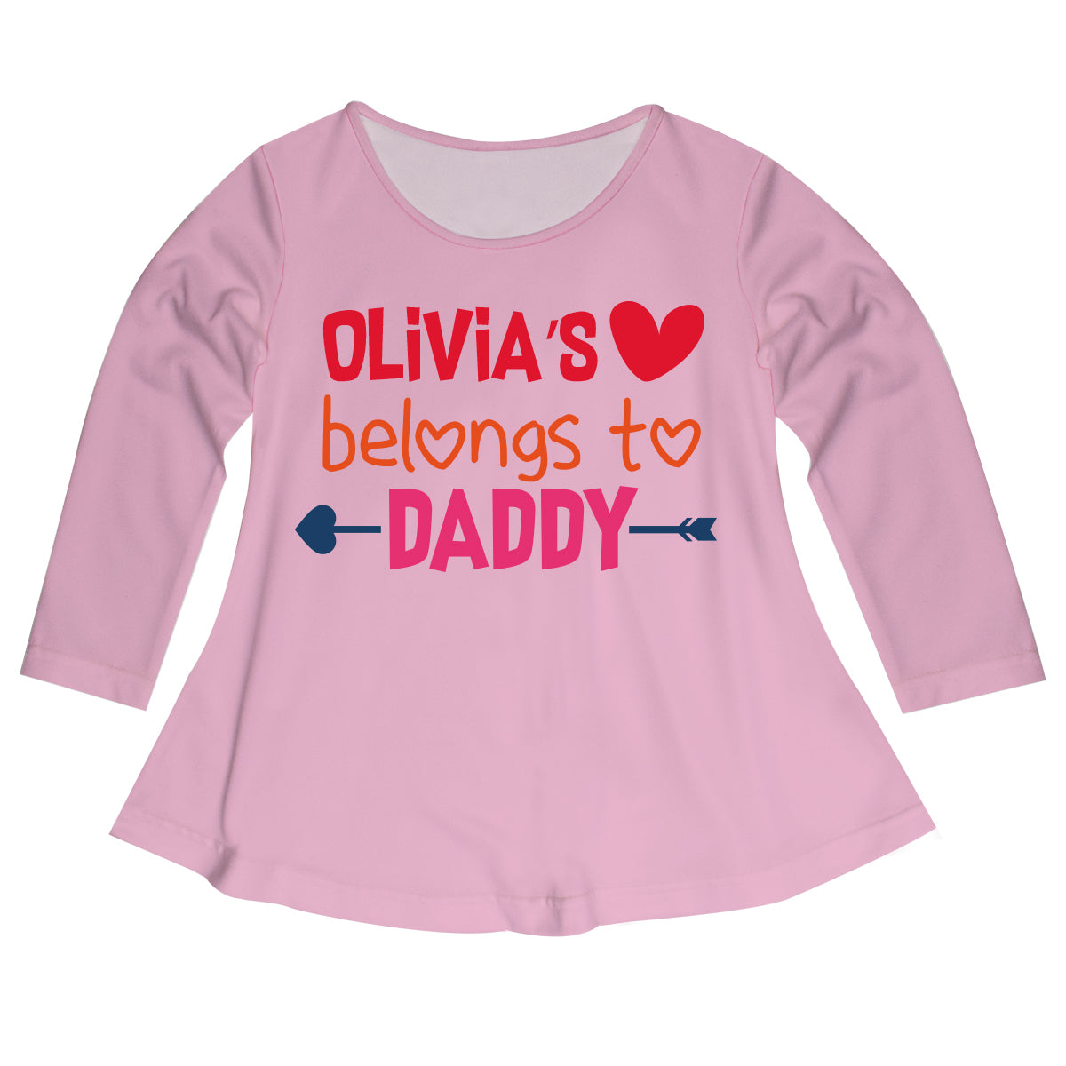 Belongs To Daddy Name Pink Long Sleeve Laurie Top - Wimziy&Co.