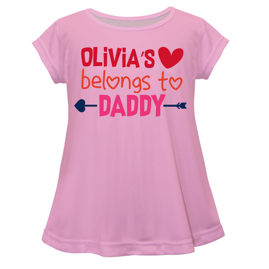 Belongs To Daddy Name Pink Short Sleeve Laurie Top - Wimziy&Co.