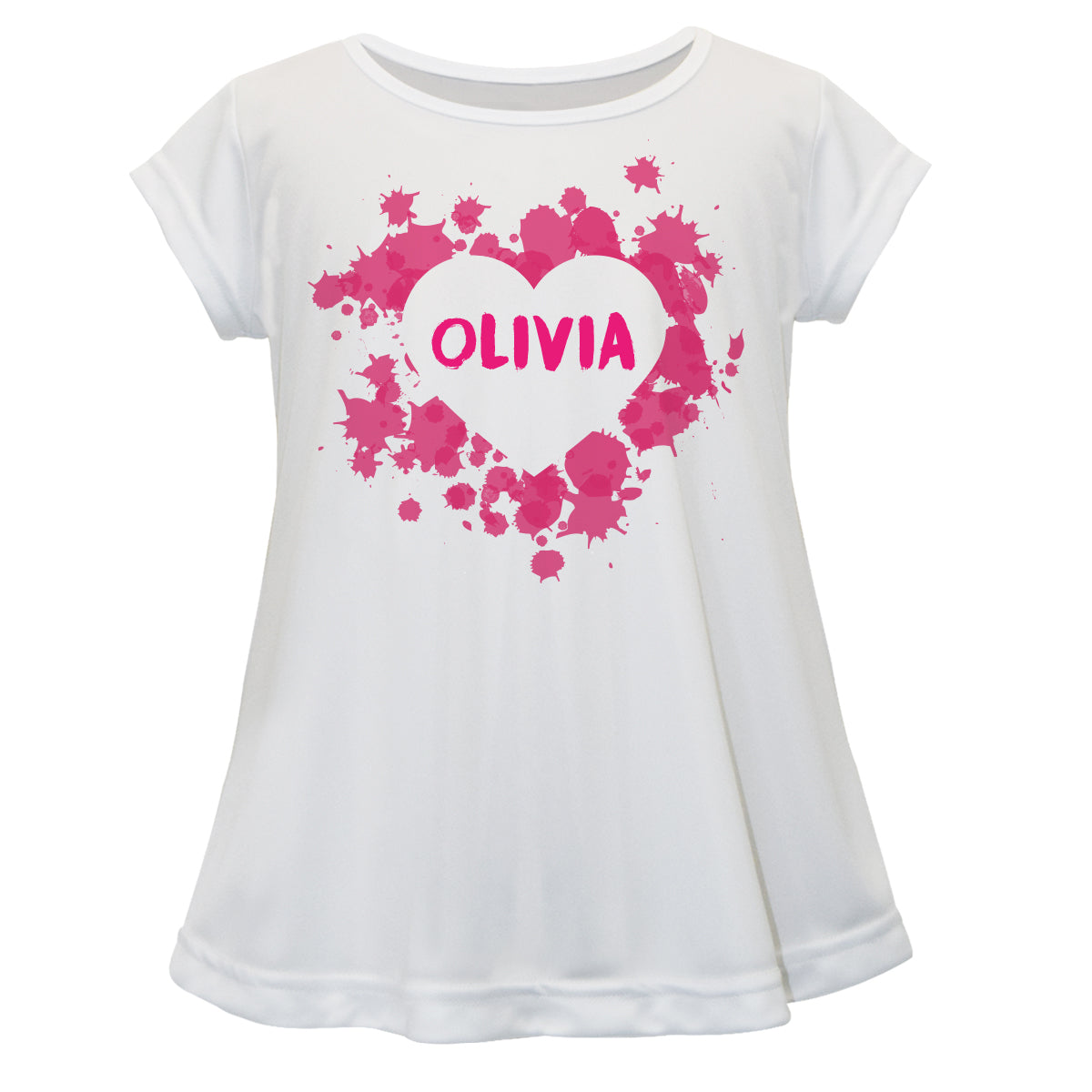 Heart Name White Short Sleeve Laurie Top - Wimziy&Co.