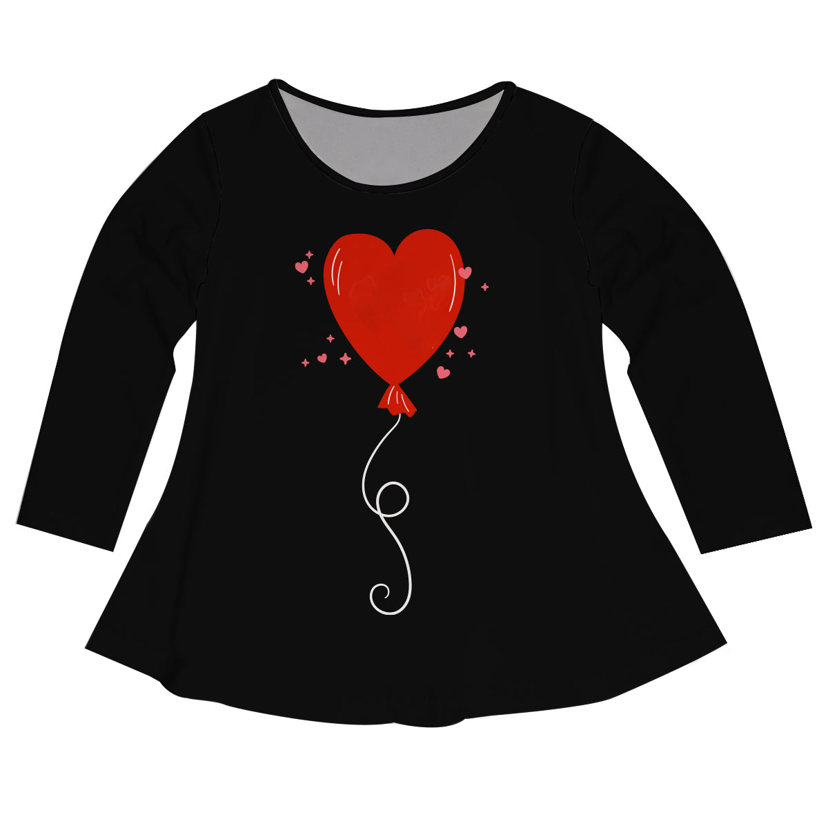 Heart Monogram Black Long Sleeve Laurie Top - Wimziy&Co.