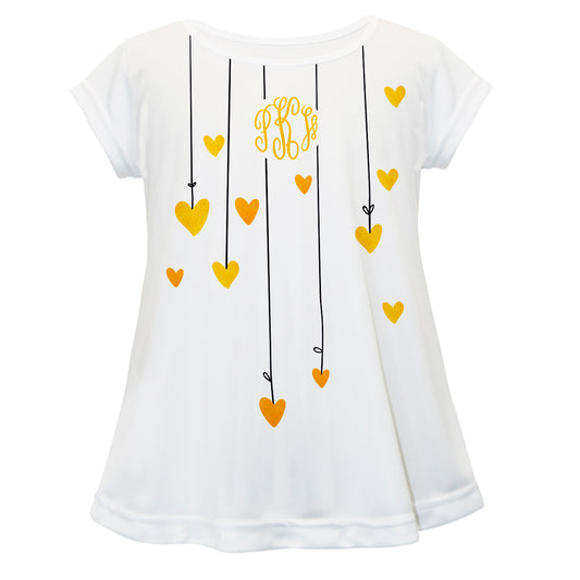 Hearts Monogram White Short Sleeve Laurie Top - Wimziy&Co.