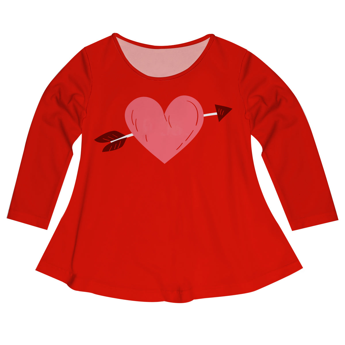 Heart Name Red Long Sleeve Laurie Top - Wimziy&Co.