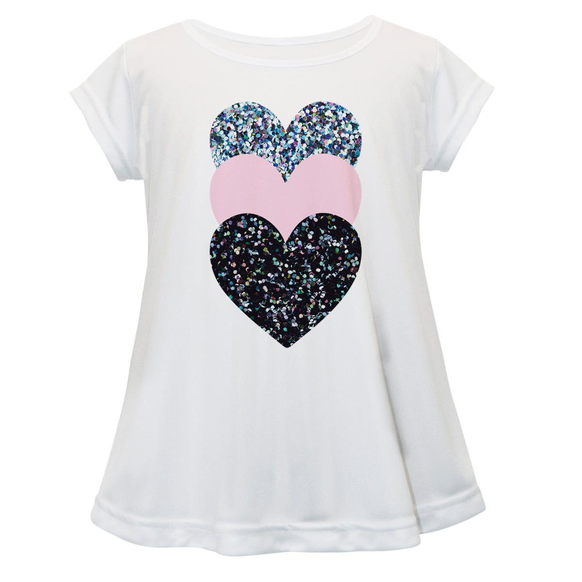 Hearts White Short Sleeve Laurie Top - Wimziy&Co.