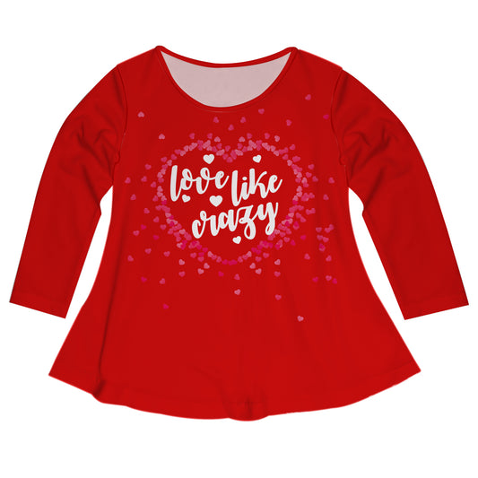 Love Like Crazy Heart Red Long Sleeve Laurie Top - Wimziy&Co.