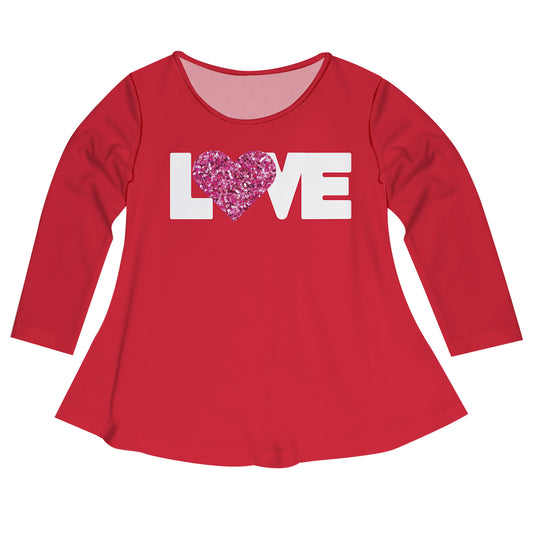 Love Glitter Red Long Sleeve Laurie Top - Wimziy&Co.