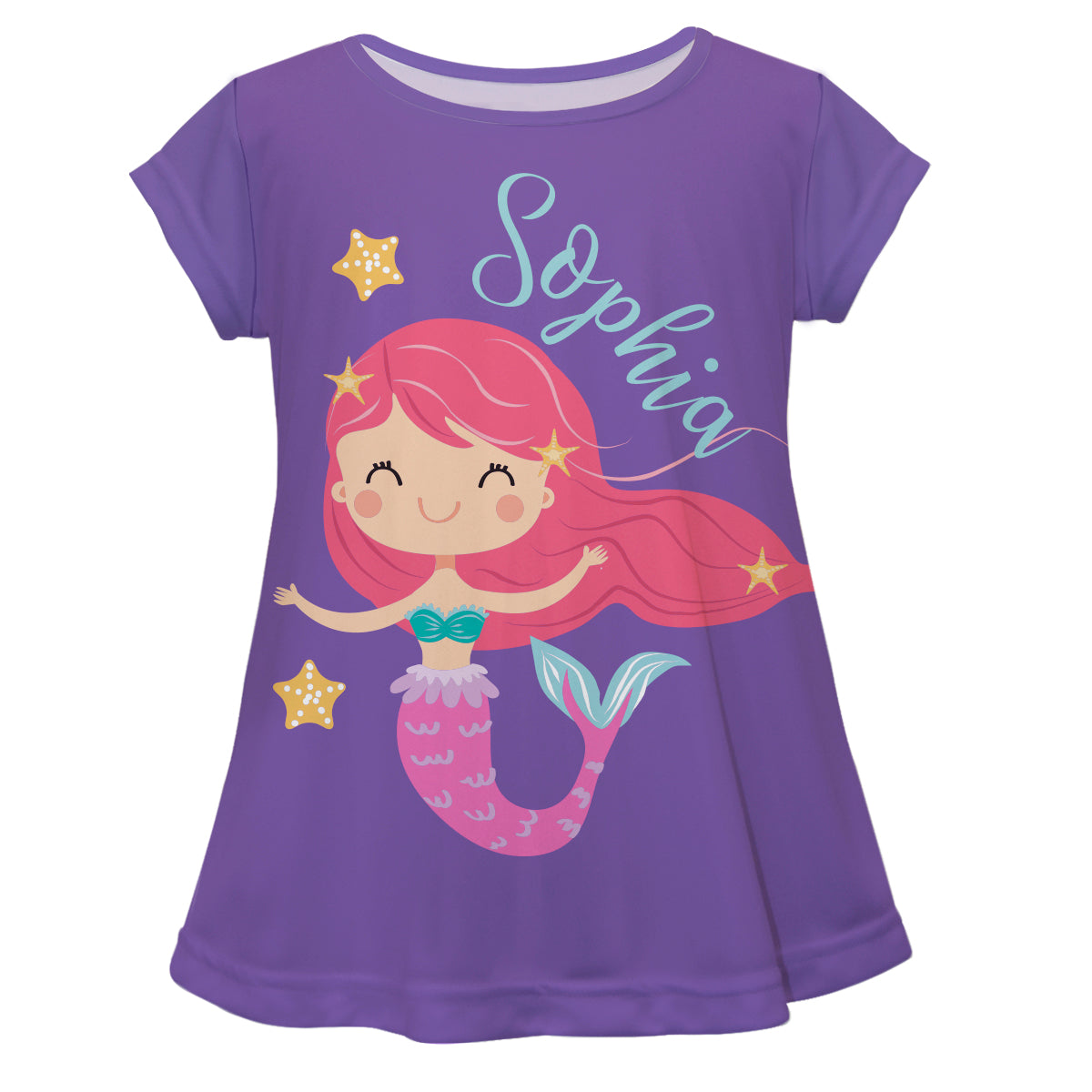 Mermaid Name Purple Short Sleeve Laurie Top - Wimziy&Co.