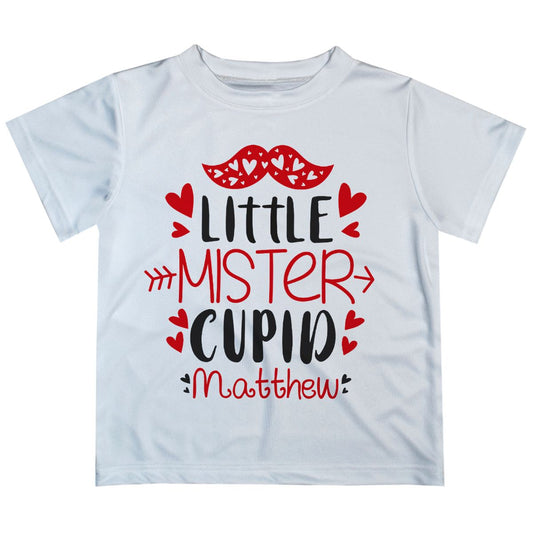 Little Mister Cupid Name White Short Sleeve Tee Shirt - Wimziy&Co.