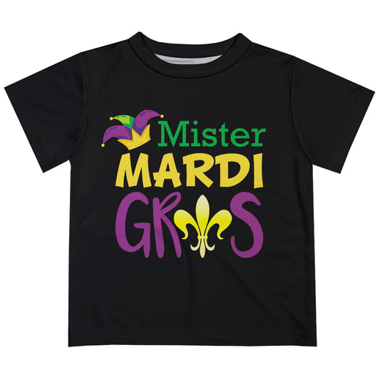 Mister Mardi Gras Black Short Sleeve Tee Shirt - Wimziy&Co.