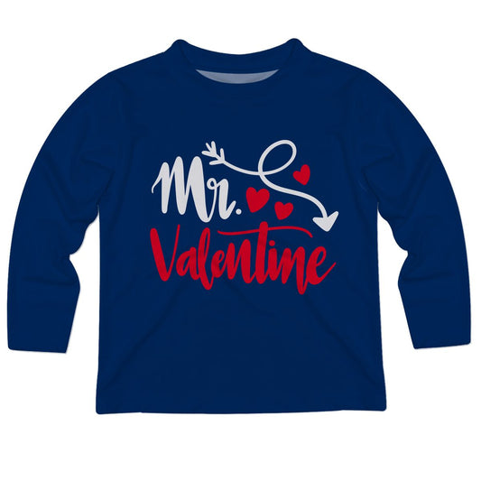 Mr Valentine Navy Long Sleeve Tee Shirt - Wimziy&Co.