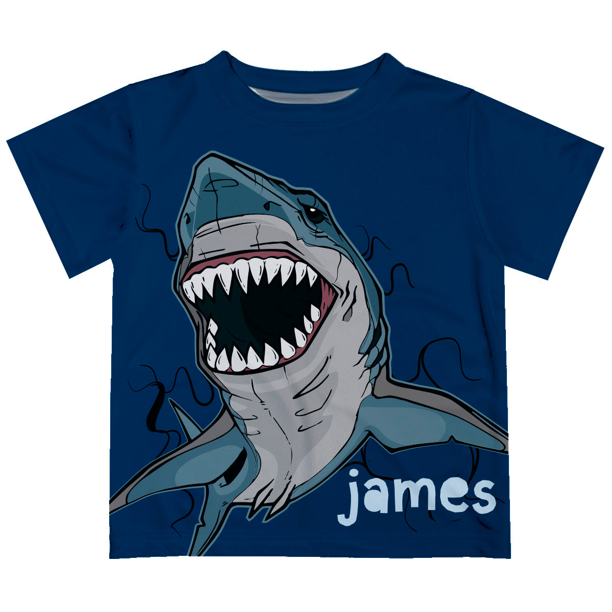 Shark Name Navy Short Sleeve Tee Shirt – Wimziy&Co.