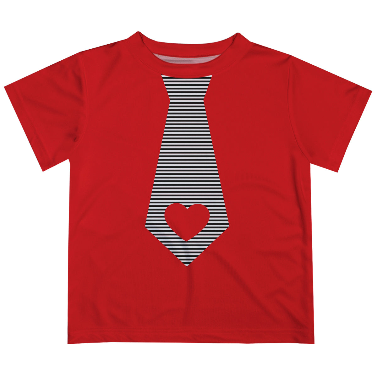 Tie And Heart Red Short Sleeve Tee Shirt - Wimziy&Co.