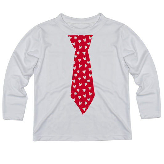 Tie With Hearts White Long Sleeve Tee Shirt - Wimziy&Co.