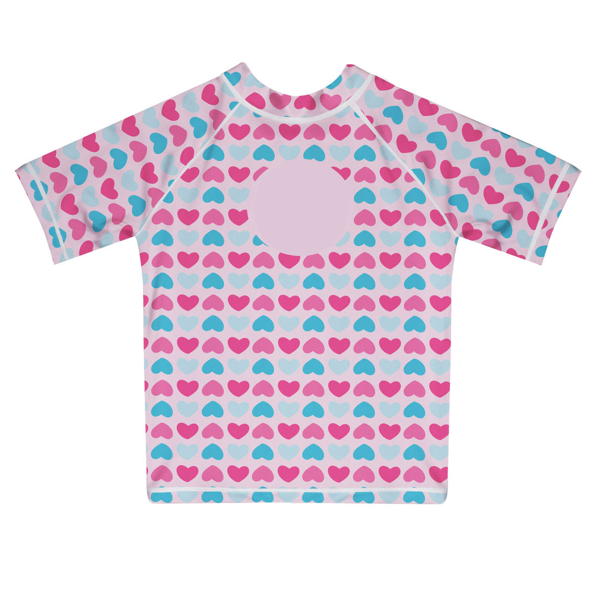 Hearts Print Monogram Pink Short Sleeve Rash Guard - Wimziy&Co.