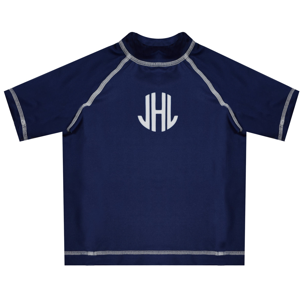 Monogram Navy Short Sleeve Rash Guard - Wimziy&Co.