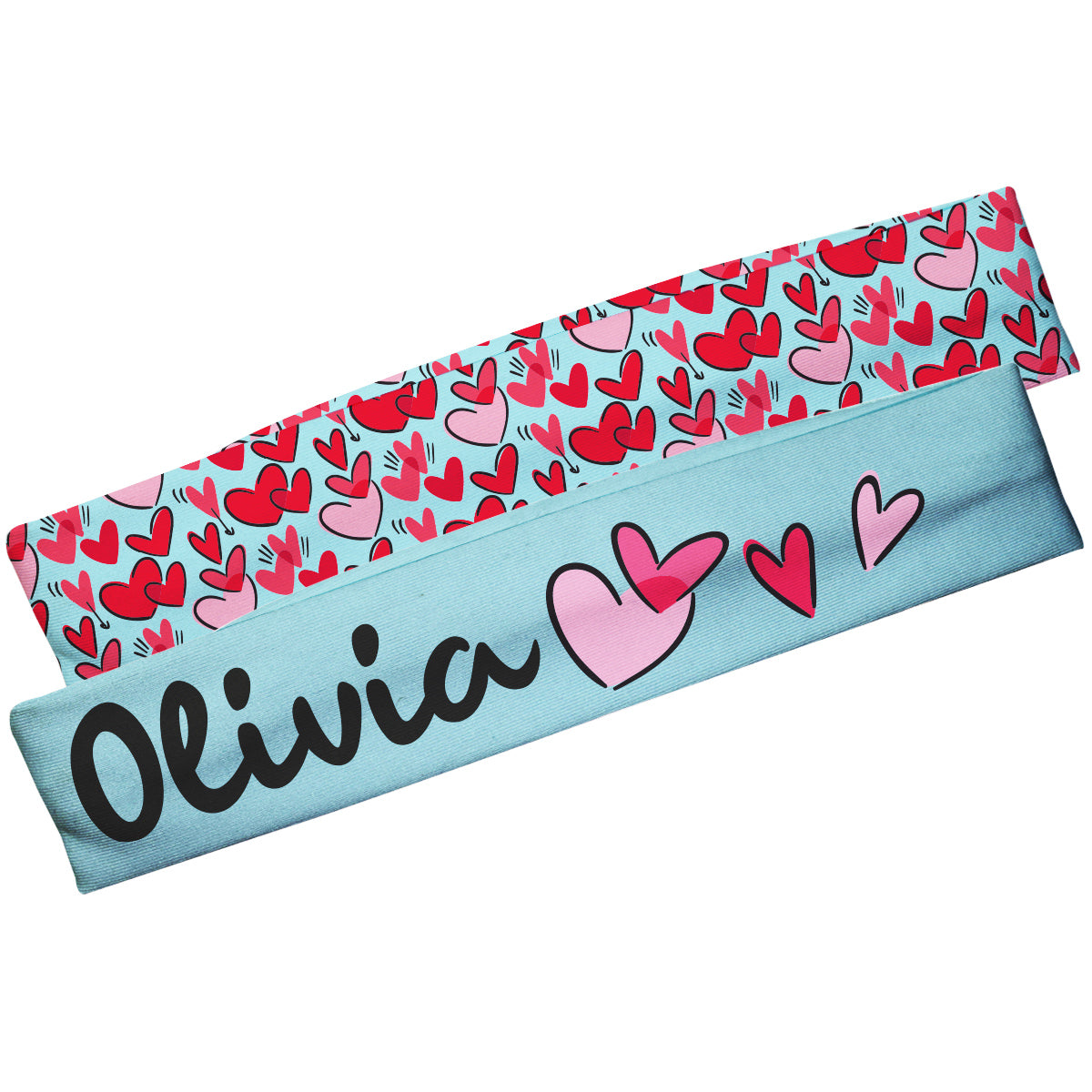 Heart Print Name Turquoise Headband Set - Wimziy&Co.