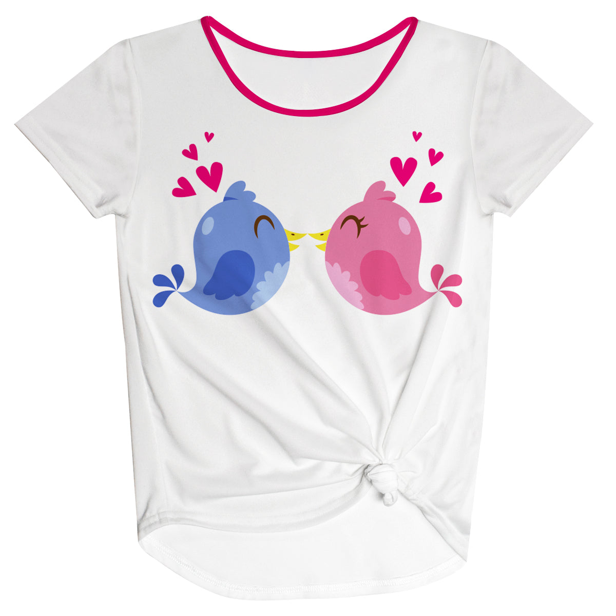 Birds In Love White Knot Top - Wimziy&Co.