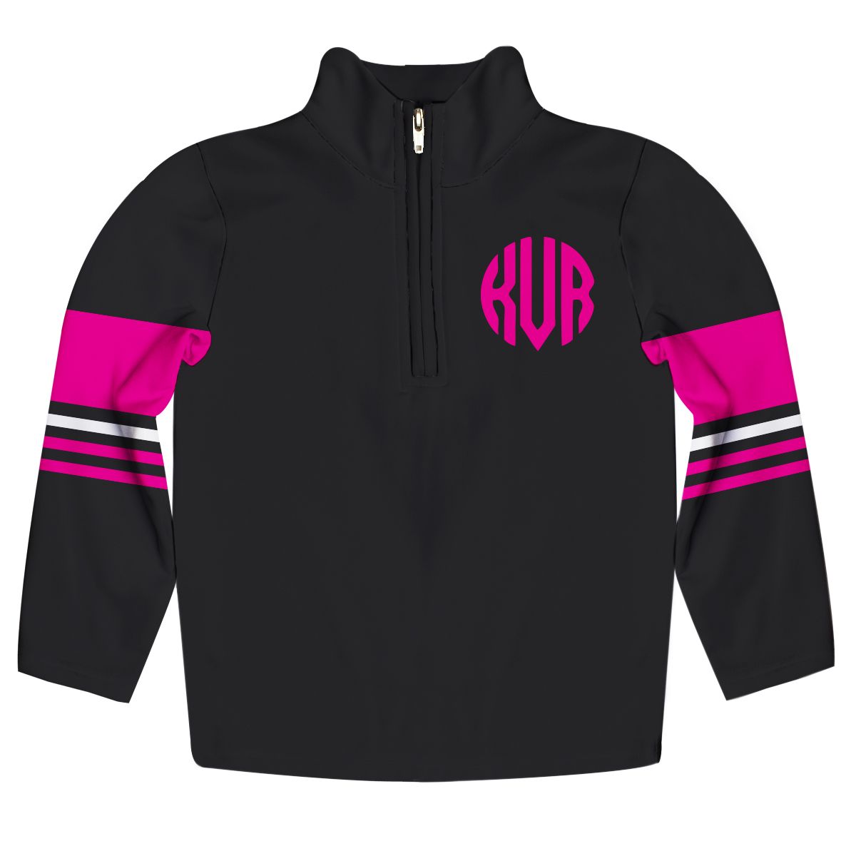 Monogram Black Long Sleeve Quarter Zip - Wimziy&Co.